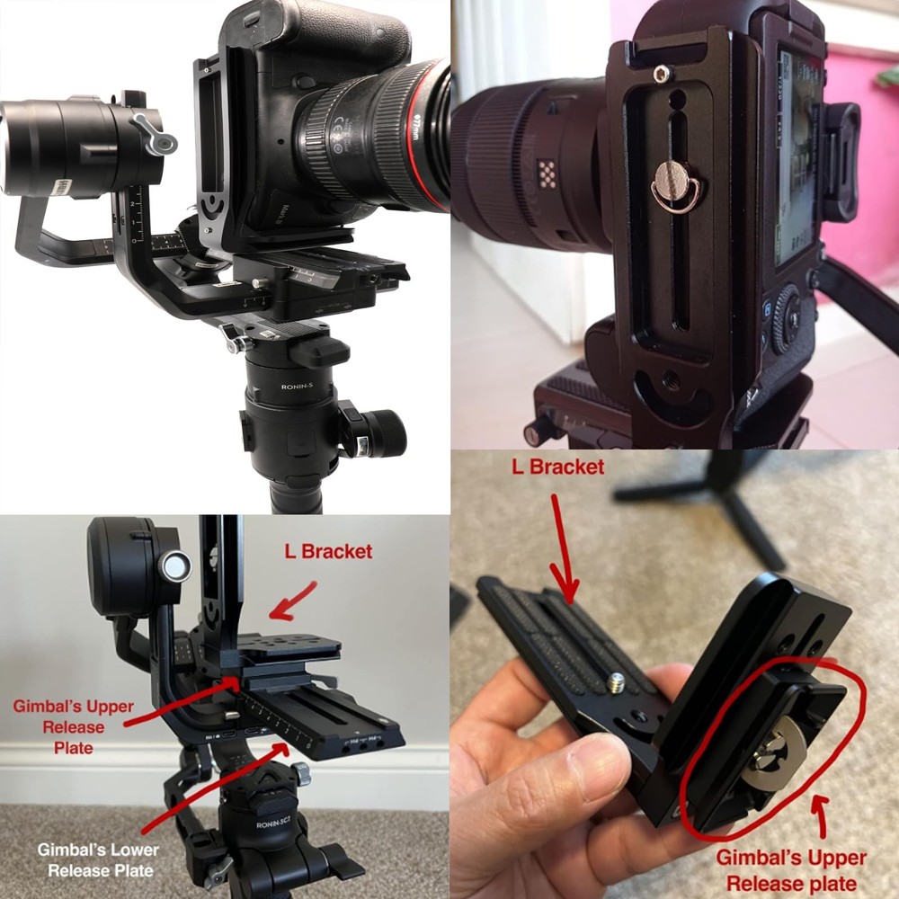 (Real Single One) DSLR Camera L Bracket Quick Release Plate Vertical Black-03