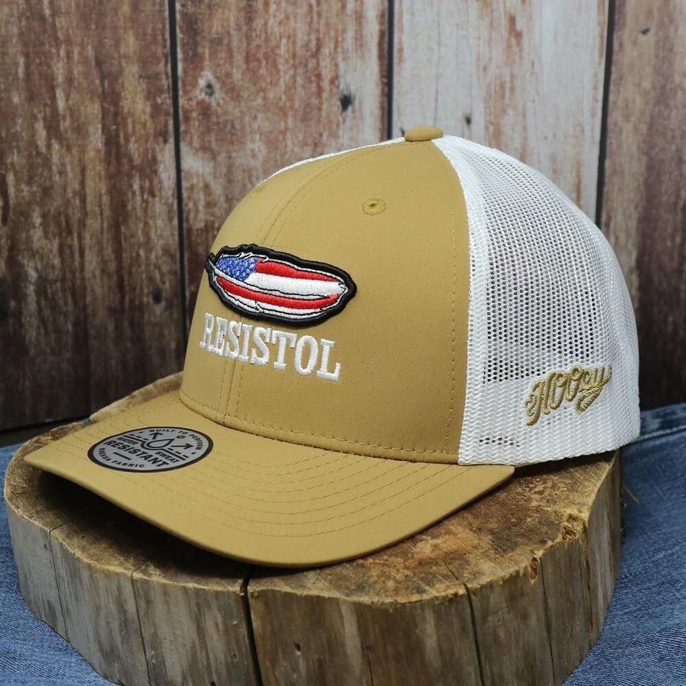 HOOEY Resistol Adjustable Snapback Hat 0, Tan/White