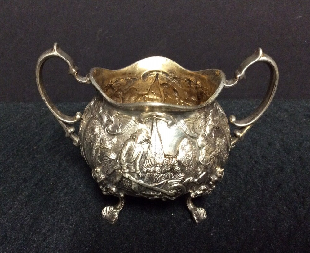 Antique Silver Plate(?) Two Handled Footed Bowl