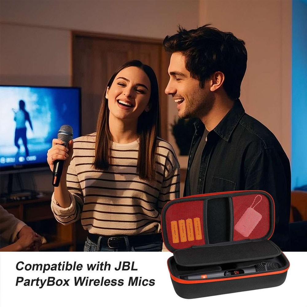 Wireless Microphone Bag Mic Carrying Case Compatible with JBL- PartyBox Wireless