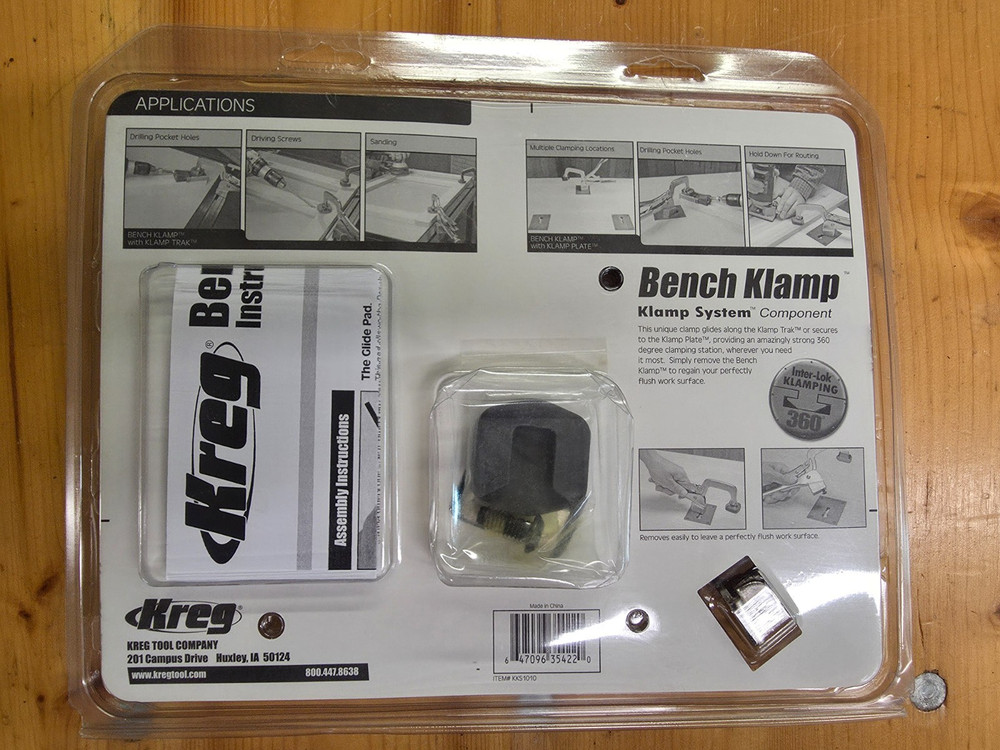 Kreg Bench Clamp, New in original Plastic weld Packaging.