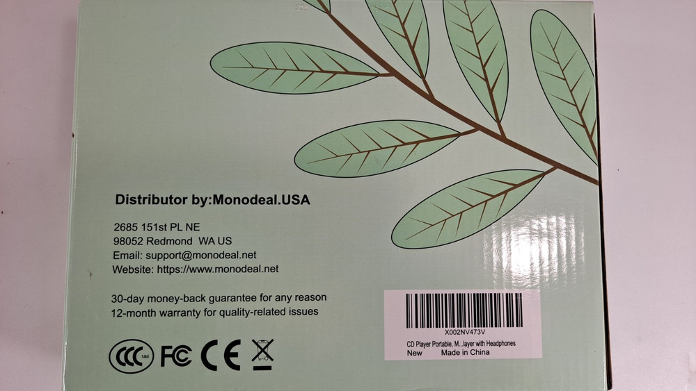 Portable CD Player MONODEAL Rechargeable Personal Compact Disc CD Player MD-109