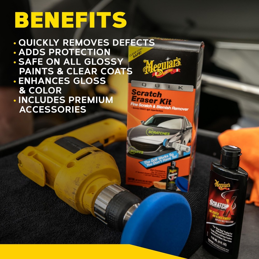 Meguiar’s Quik Scratch Eraser Kit, Car Scratch Remover for Fixing Surface Ble...