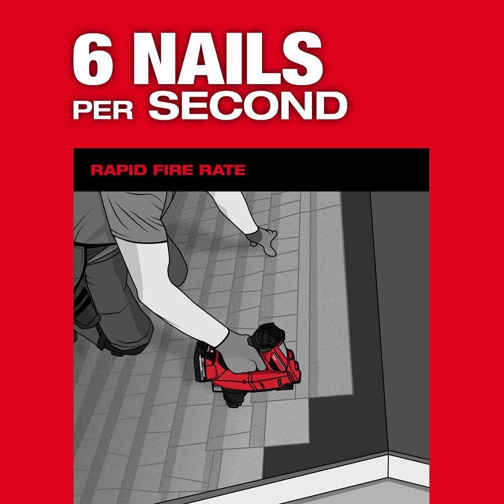 Milwaukee 2909-20 M18 FUEL 18-Volt Li-Ion Brushless Cordless Coil Roofing Nailer