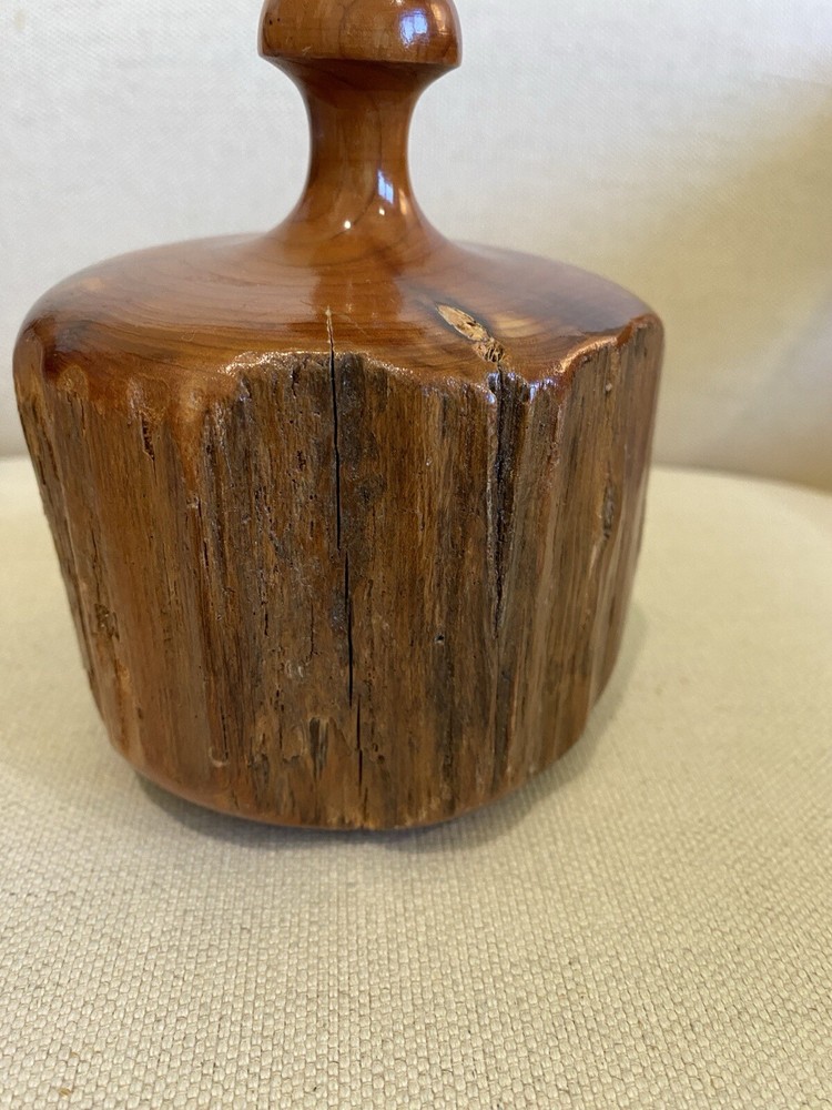 Vtg MCM Live Edge Bud Vase Weedpot