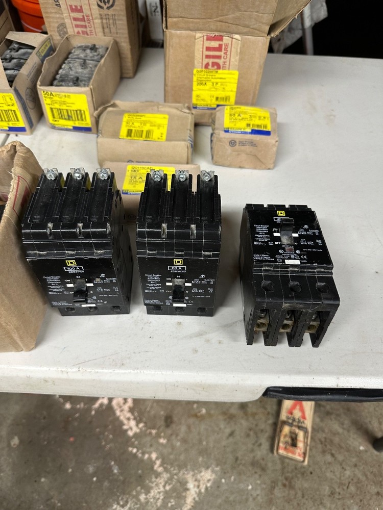 Electrical service and switch gear, SquareD. All with original packaging.