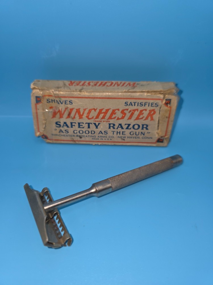 Winchester Safety Razor w/box (Missing Flaps) Nickel Handle