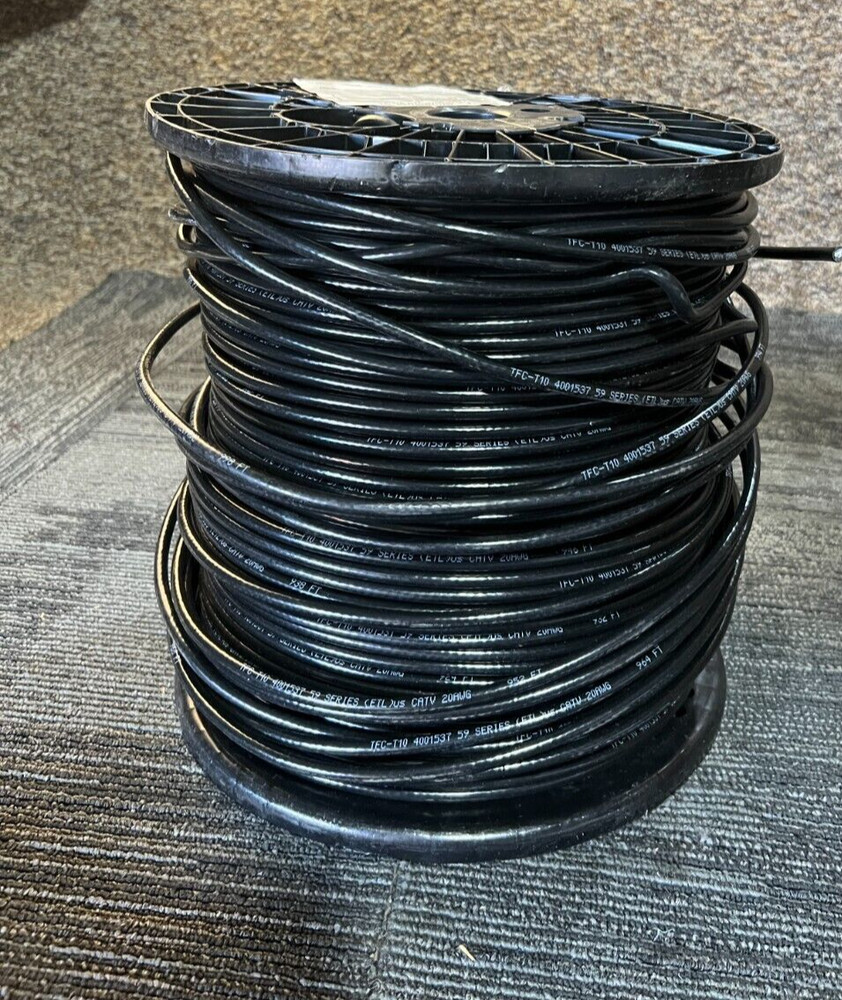 TFC/Amphenol Broadband Solutions 059Q95VO4BK510SFTOR1 CATV Cable 1000 ft, Black