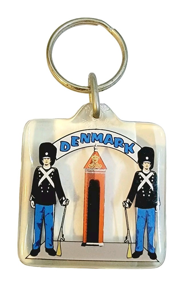 Denmark Keychain Danmark Souvenir Keyring Plastic Keytag Gift