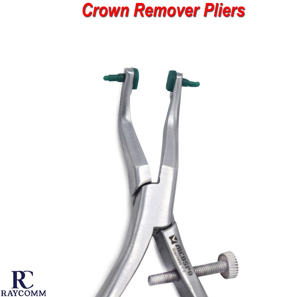 Dental Crown Remover Gripper Pliers Angled With Replaceable Silicone Tips Tools