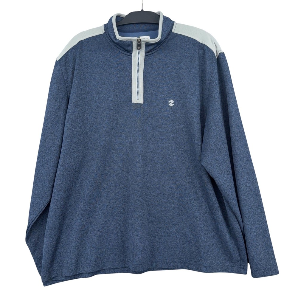 IZOD Golf 1/4 Zip Pullover Mens XXL Polyester Blue Heathered