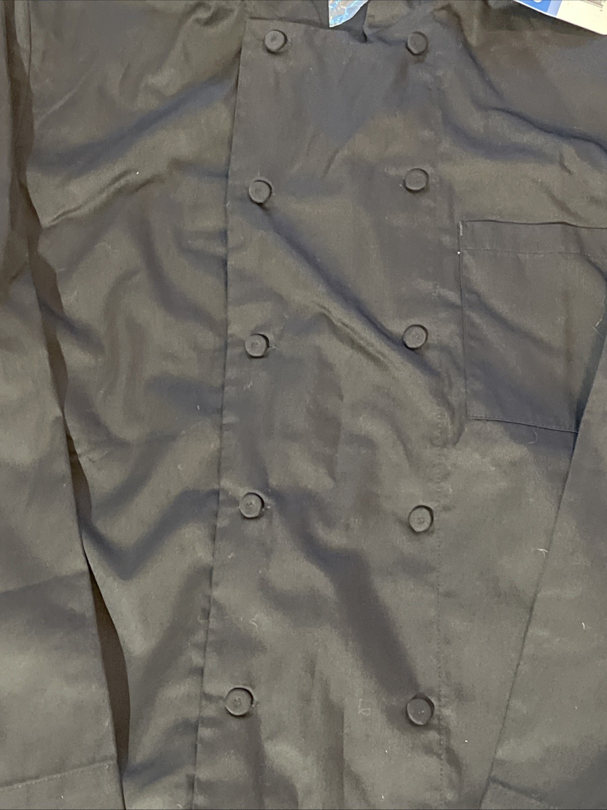 Unused L Chef Works Cool Vent Long Sleeve Black Chef Coat Shirt Double Breasted