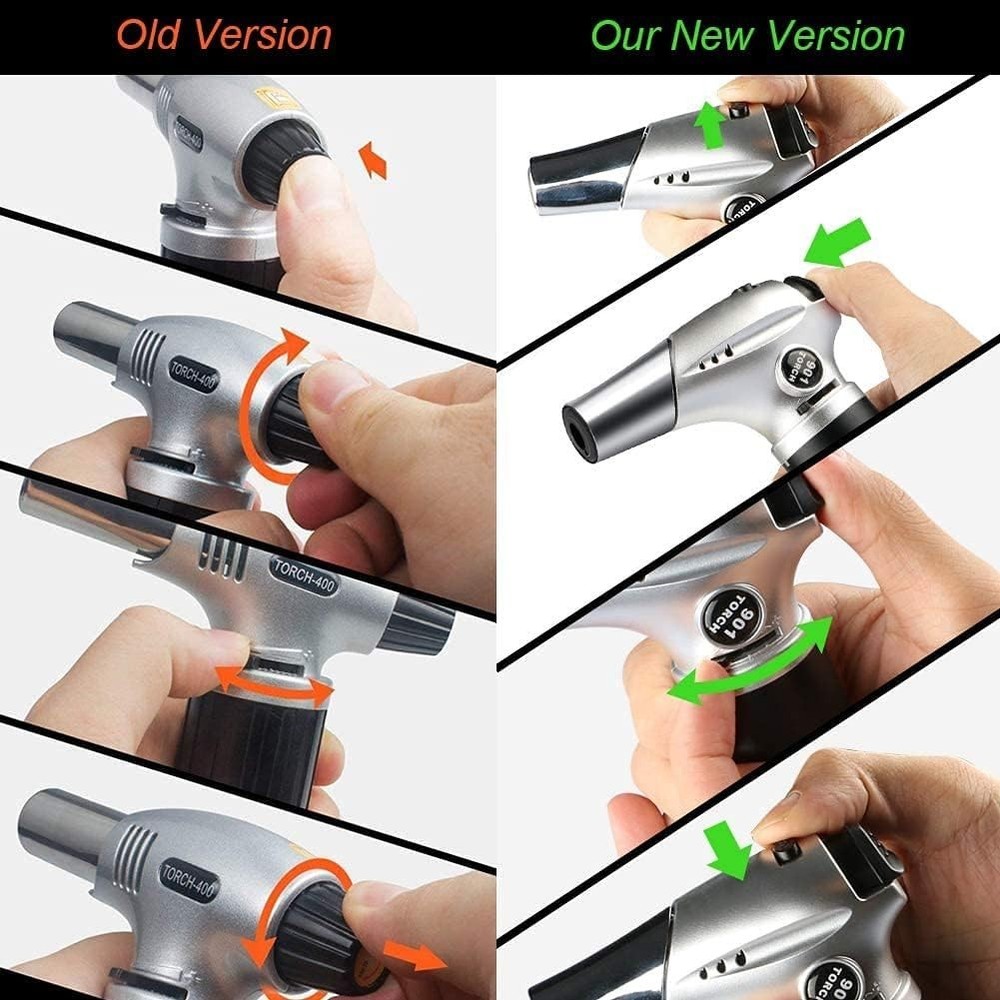 Mini Refillable Blow Torch with Piezo Ignition - Safe and Compact Cooking Tool