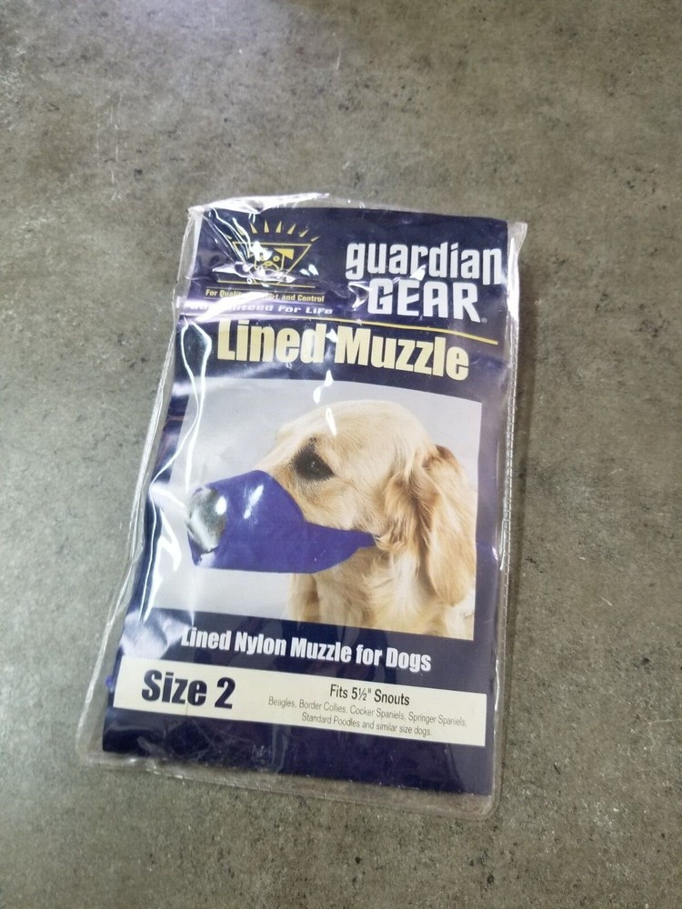 guardian gear lined dog muzzle size 2 blue.