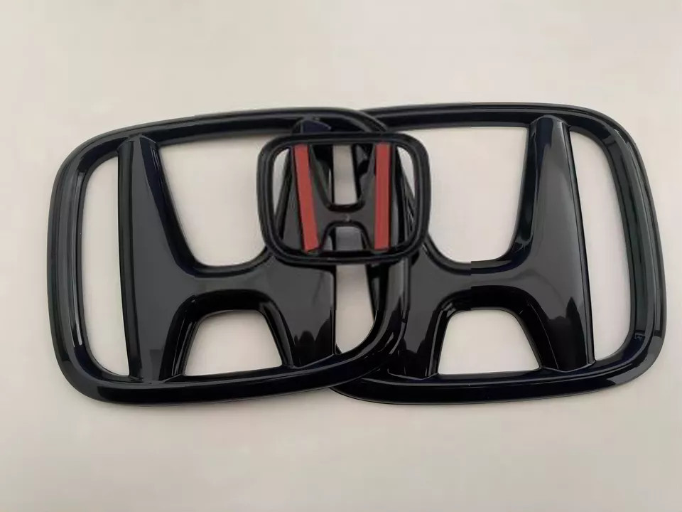 3PCS Gloss Black Emblem Steering Front Rear Badge For Honda Accord Sedan 2018-22