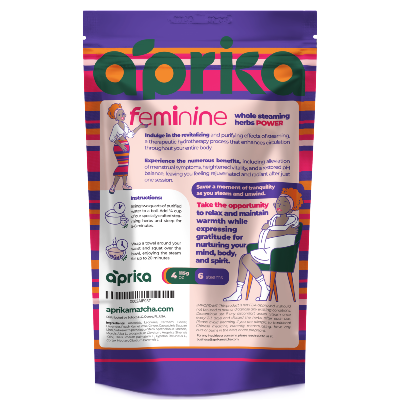 Yoni Steaming Herbs - Herbal Natural Vaginal Cleansing Herbs, 6 steams, USA