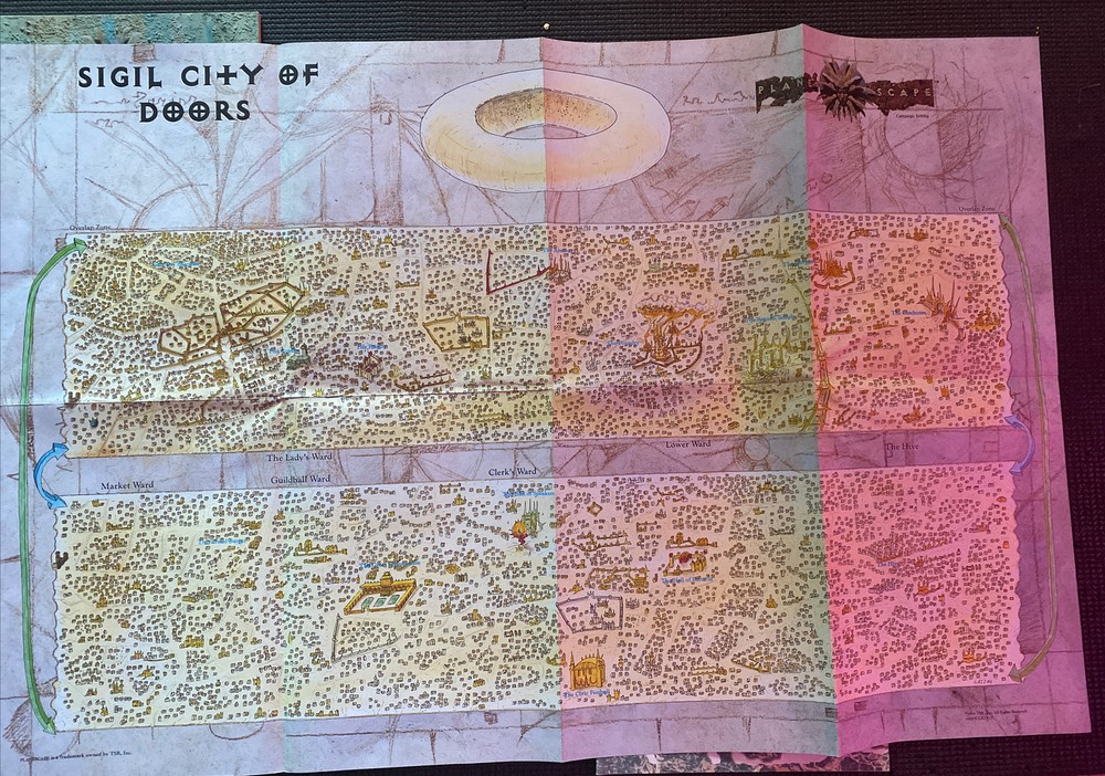 Planescape Campaign Setting box set, AD&D 2600. Missing Screen And 2 Maps