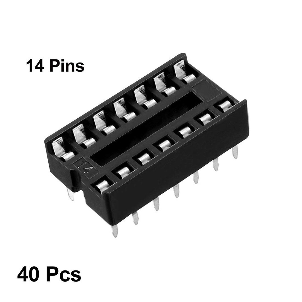 40 PCS 14 Pin DIP IC Socket 2.54mm Pitch PCB Solder Type