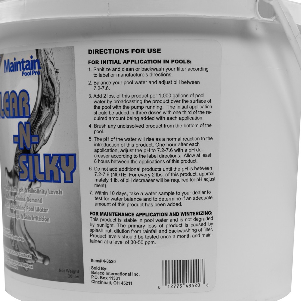 Maintain Pool Pro Clear N Silky Borate Tablets - 20 lbs.