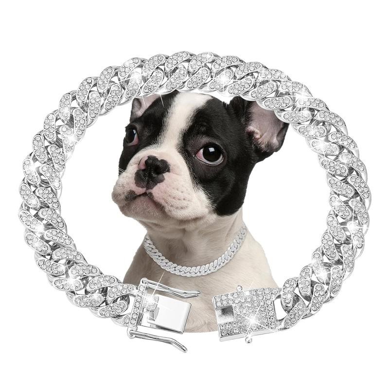 Dog Chain Collar Link Puppy Collar Necklace Metal Cat Chain Pet Necklace