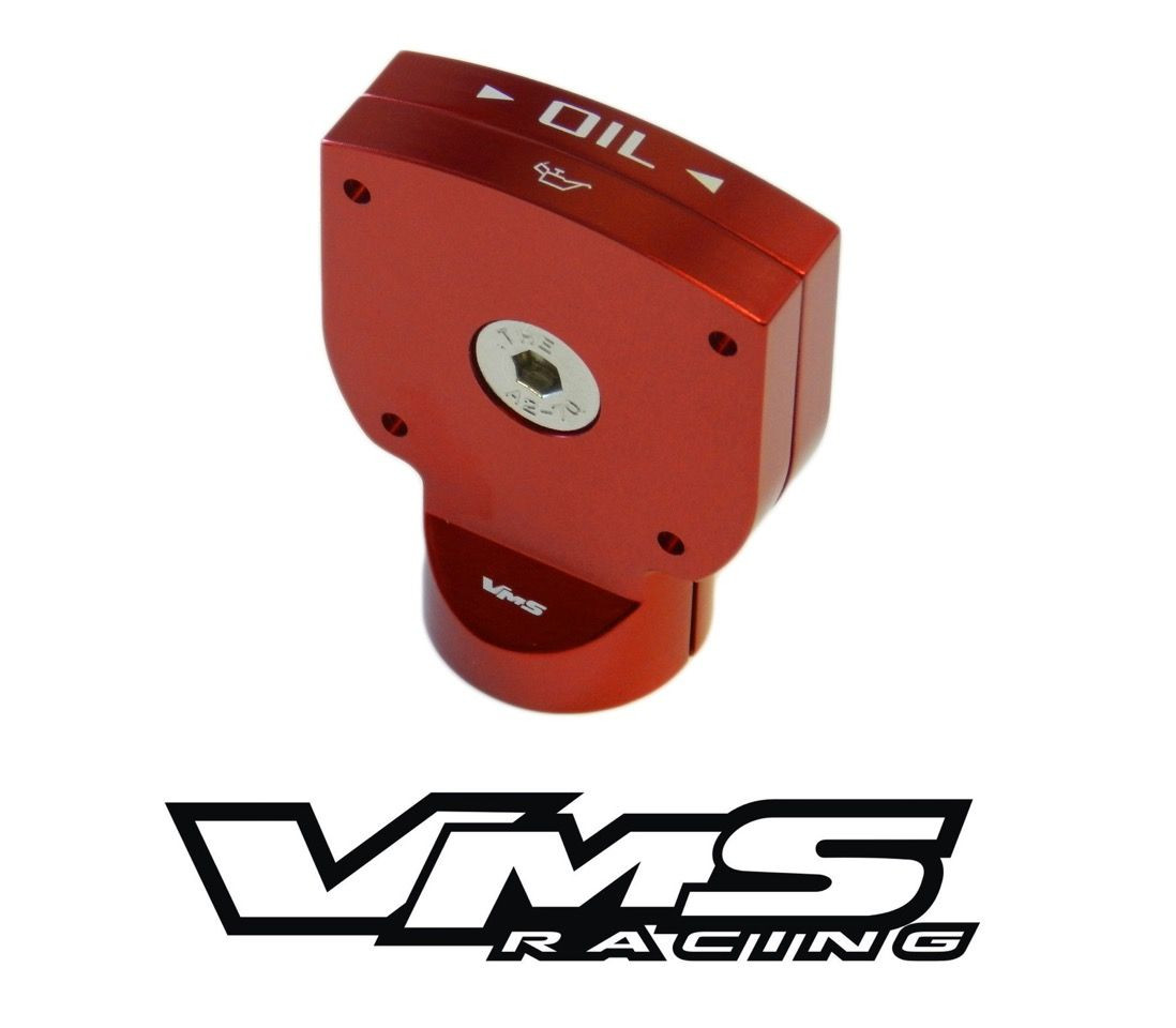 VMS RED BILLET ALUMINUM ENGINE OIL DIPSTICK HANDLE GRIP COVER CAMARO CORVETTE
