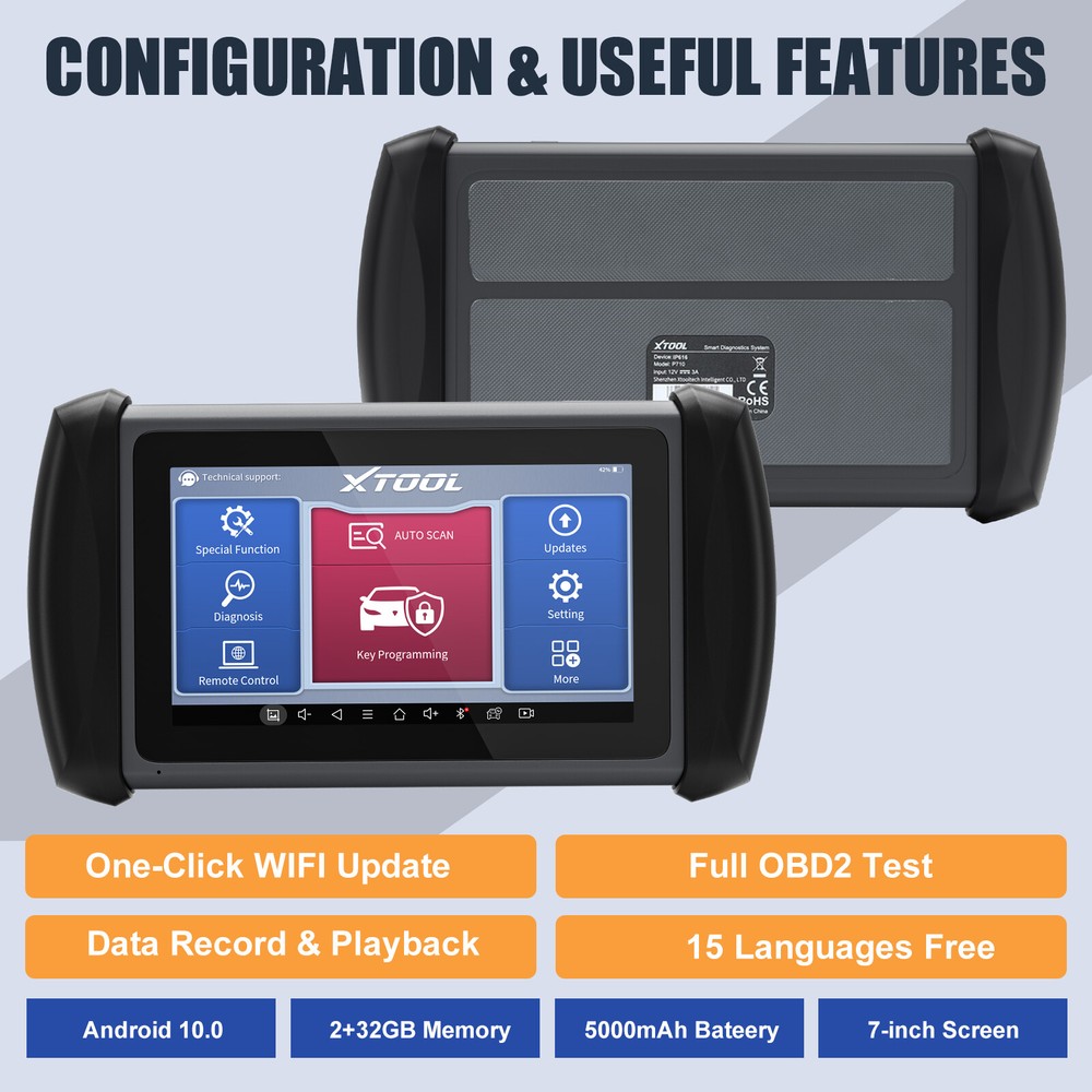 XTOOL IP616 Auto Scan Full System Diagnostic Tool OBD2 Scanner CANFD Key Coding