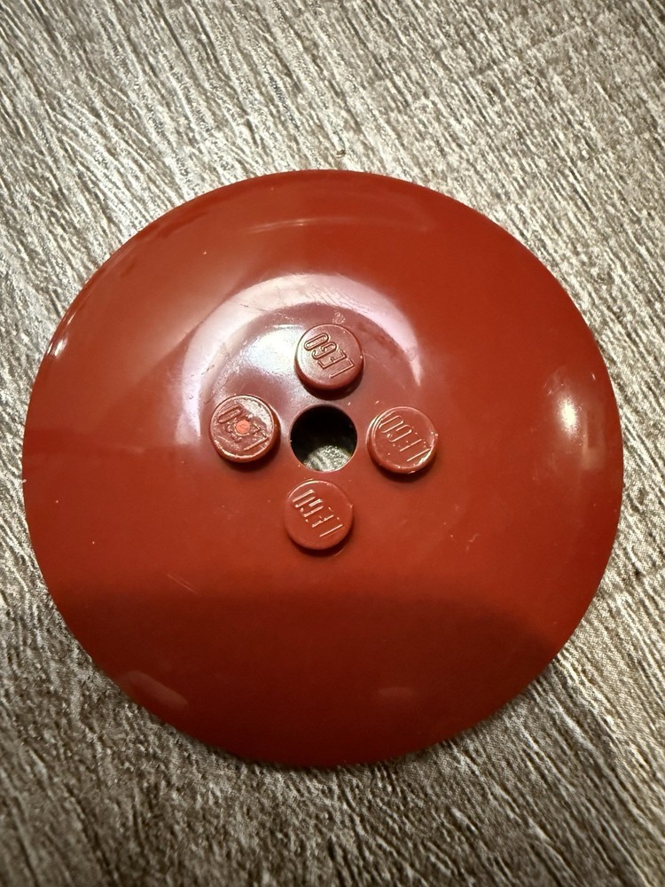dark red LEGO inverted solid stud disk reddish brown 6x6 antenna