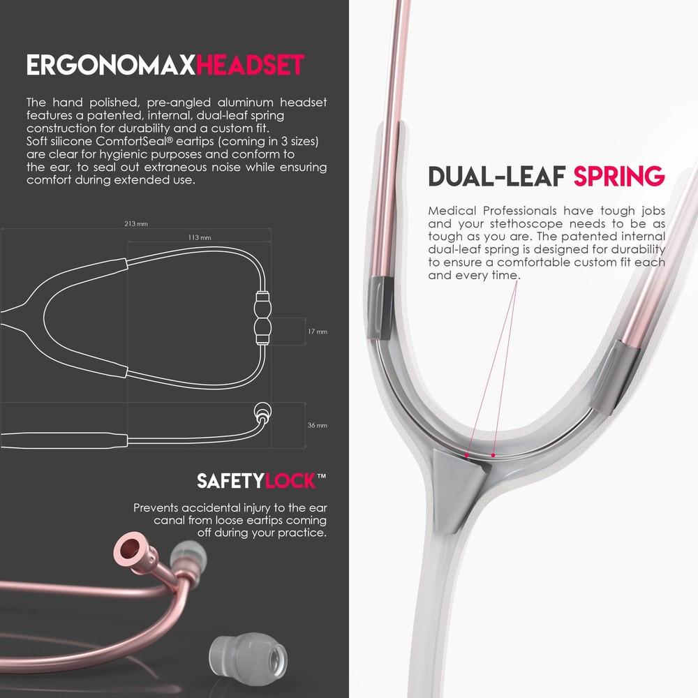 MDF Instruments, Acoustica Lightweight Stethoscope for Doctors, Nurses,