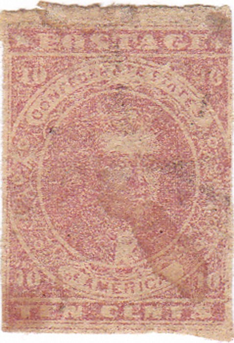 Confederate #5 Civil War Thomas Jefferson Ten Cent Stamp