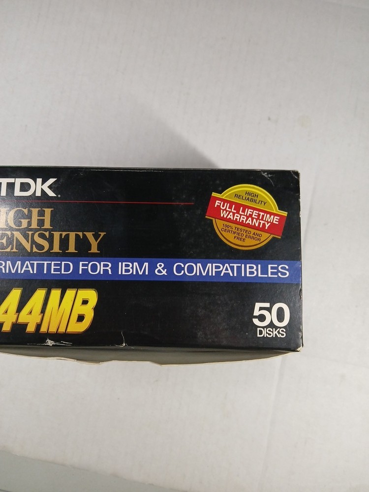 TDK Double Side High Density IBM Formatted 1.44MB 49 Count NOS Read
