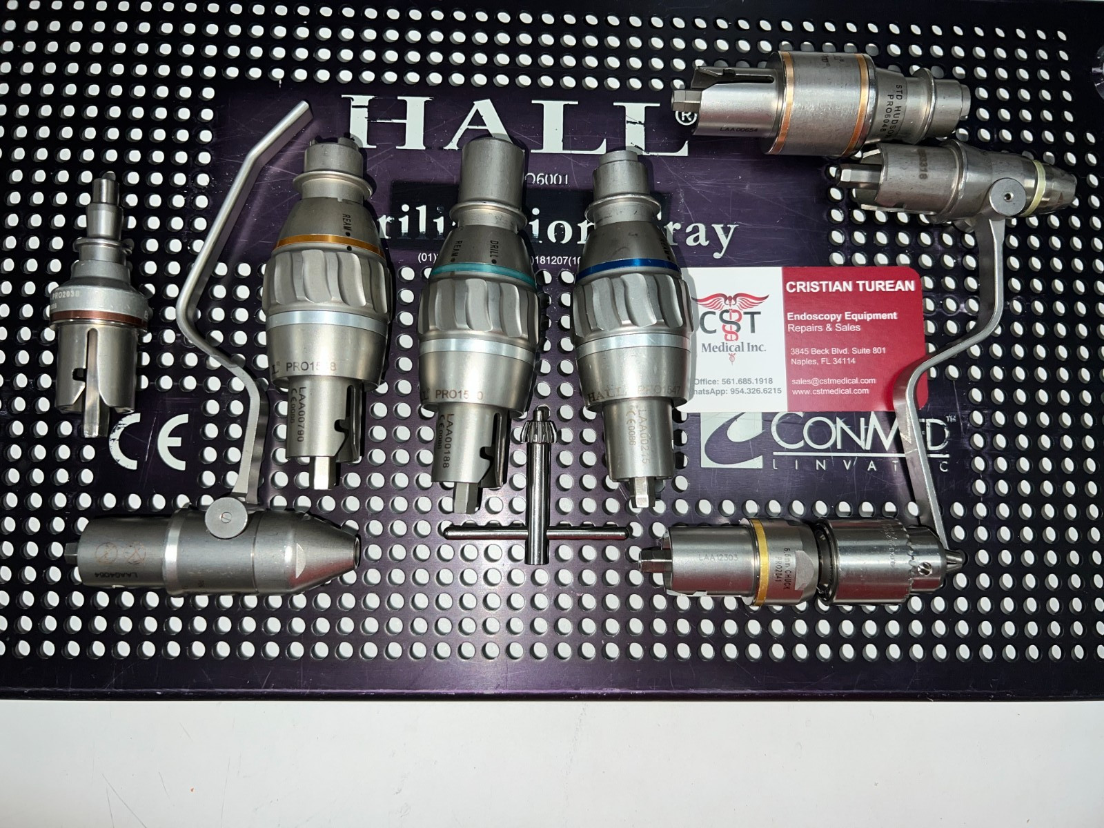 ConMed Hall 50 SET PRO7100B, PRO7300B, PRO7400B, 8 x Attachments, case WARRANTY