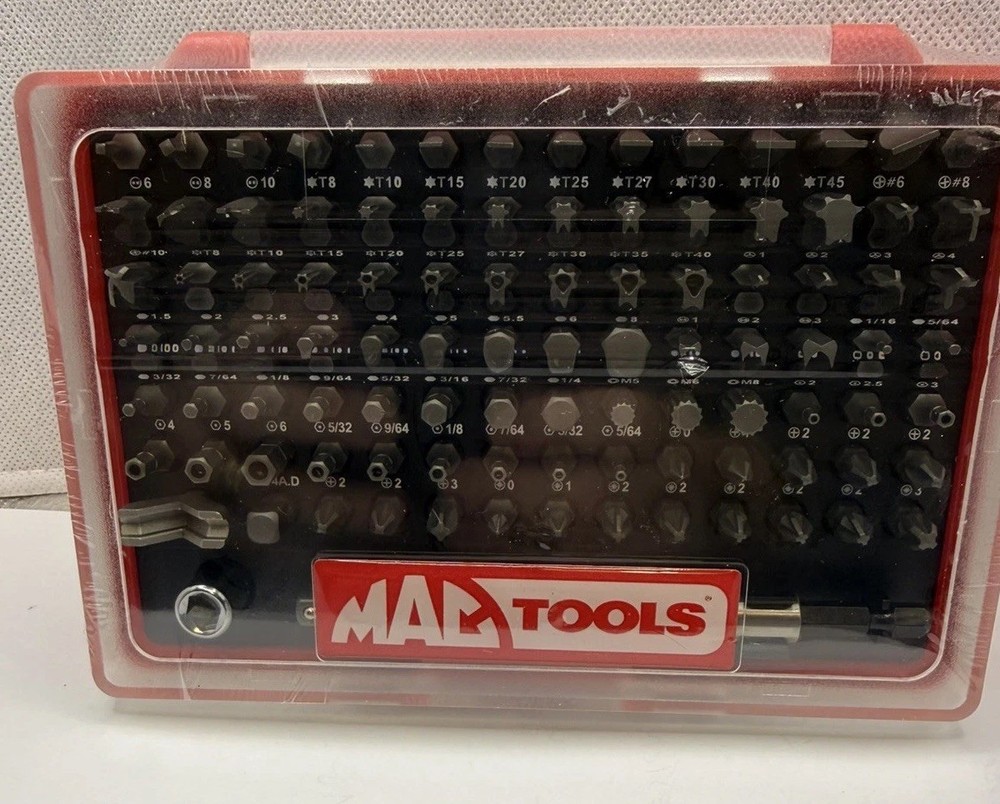 Mac Tools. 100 Bits Set. 1/4 Drive Sealed and new TORX Hex Screwdriver bits