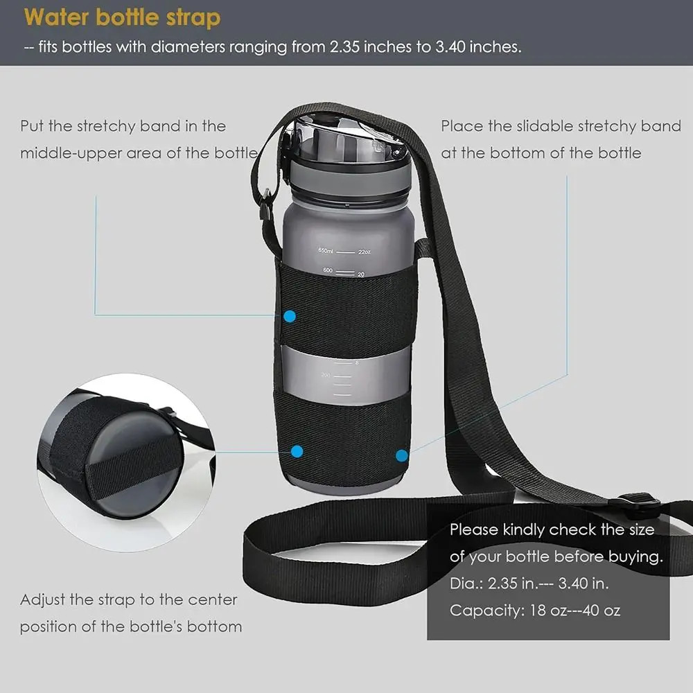 Durable Universal Water Bottle Carrier Sling Adjustable Elastic Bottle Shoulder