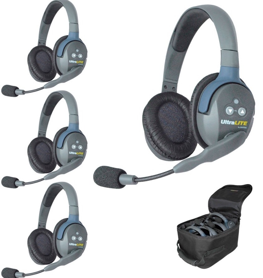 Eartec UltraLITE 4 user, Hands Free Intercom System - Double Ear Headsets