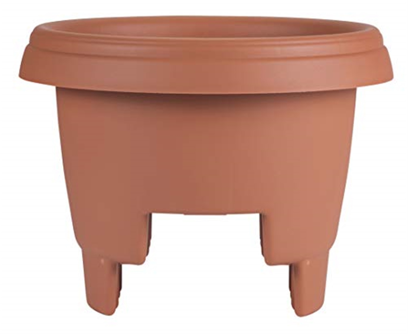 Bloem Classic Round Deck Balcony Rail Planter, Terra Cotta, 12"