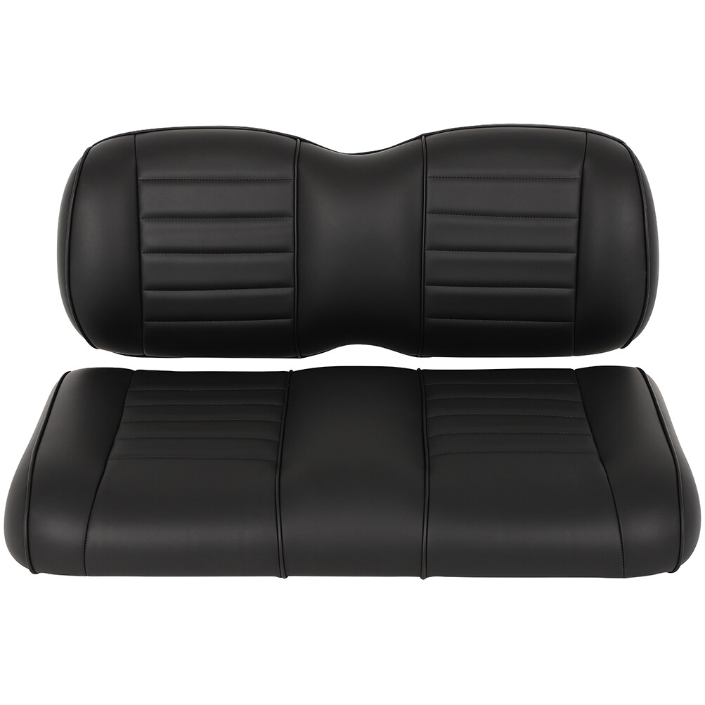 Fits E-Z-GO TXT LUXURIOUS Black Golf Cart Front Cushion Set