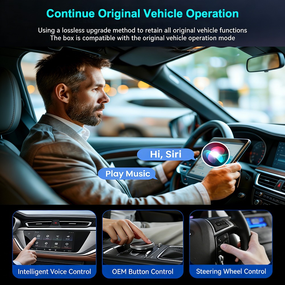 Wired to Wireless CarPlay Adapter for Apple iPhone/Android Auto/AirPlay/Miracast