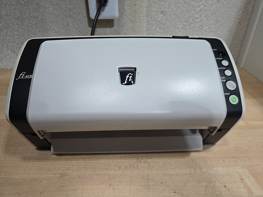 Fujitsu FI-6130 Duplex Document Color Scanner w/AC Adapter UNTESTED POWERS ON
