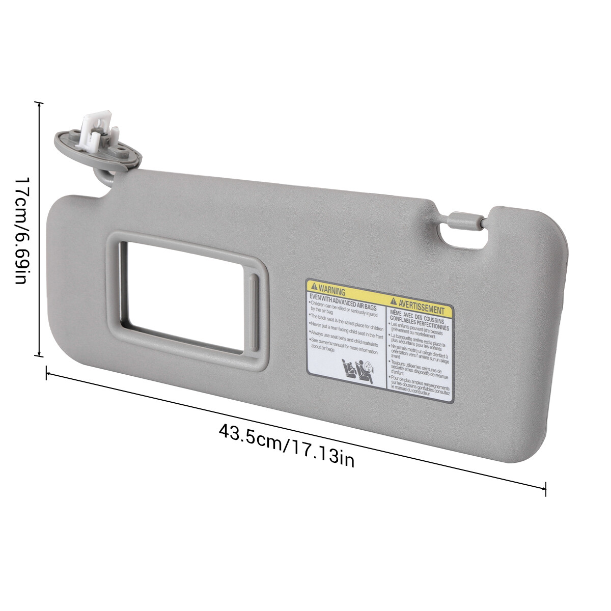 Gray Left Driver Side Sun Visor w/Mirror & Light For 2008-2013 Toyota Highlander