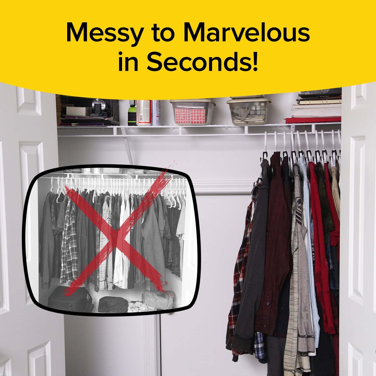 RUBY Space Triangles AS-SEEN-ON-TV, Creates Up to 3X More Closet Space