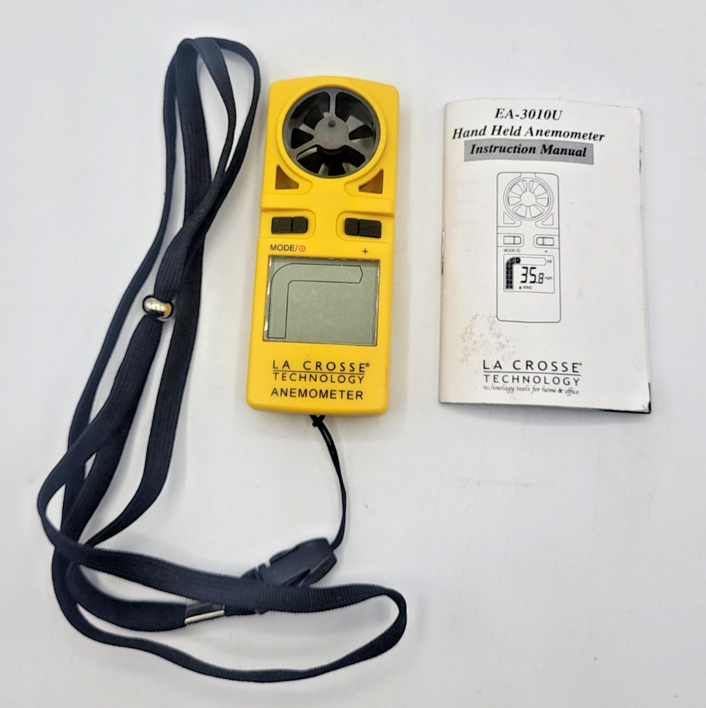 La Crosse Technology Anemometer with LCD Display Handheld EA-3010U EUC