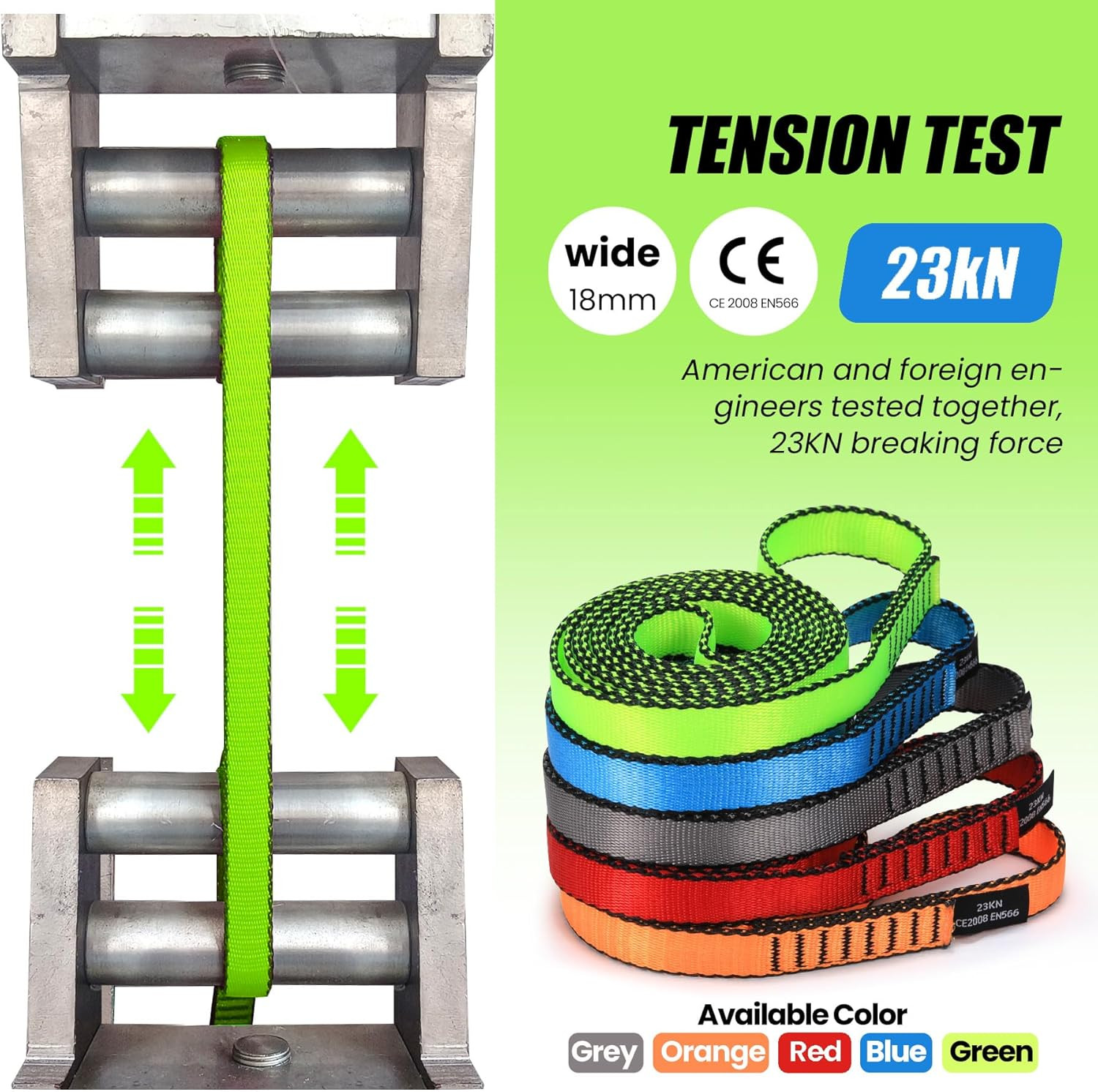 18MM Nylon Climbing Slings Runners 23 Kn Strong Webbing Straps for Rock Climbing