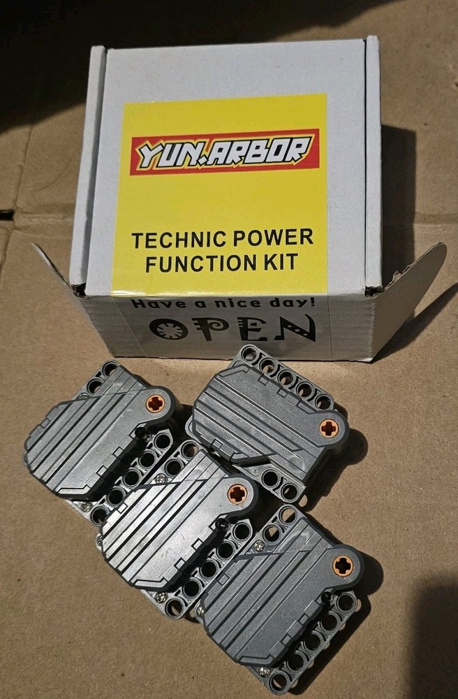 Pull Back Motor Set, 4 Pack Gray Technical Building Blocks, Compatible with...