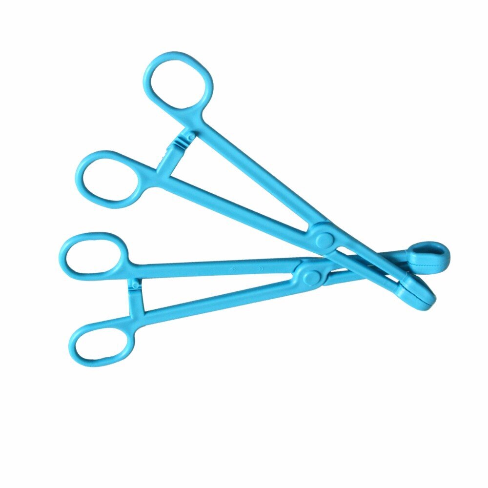 10pcs Plastic Disposable Hemostat Forcep Sponge Forceps Lab Surgical Forceps