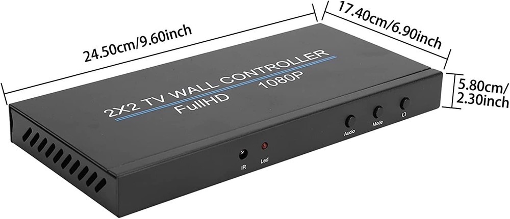 2X2 HDMI Video Wall Controller,1920 * 1080P Image Splicing Controller,HDMI 1.3 I