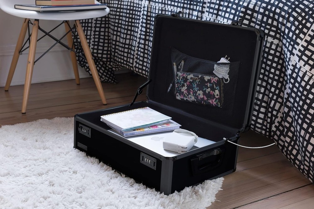 Security Storage Chest with Push Button Control for Documents and Electronics