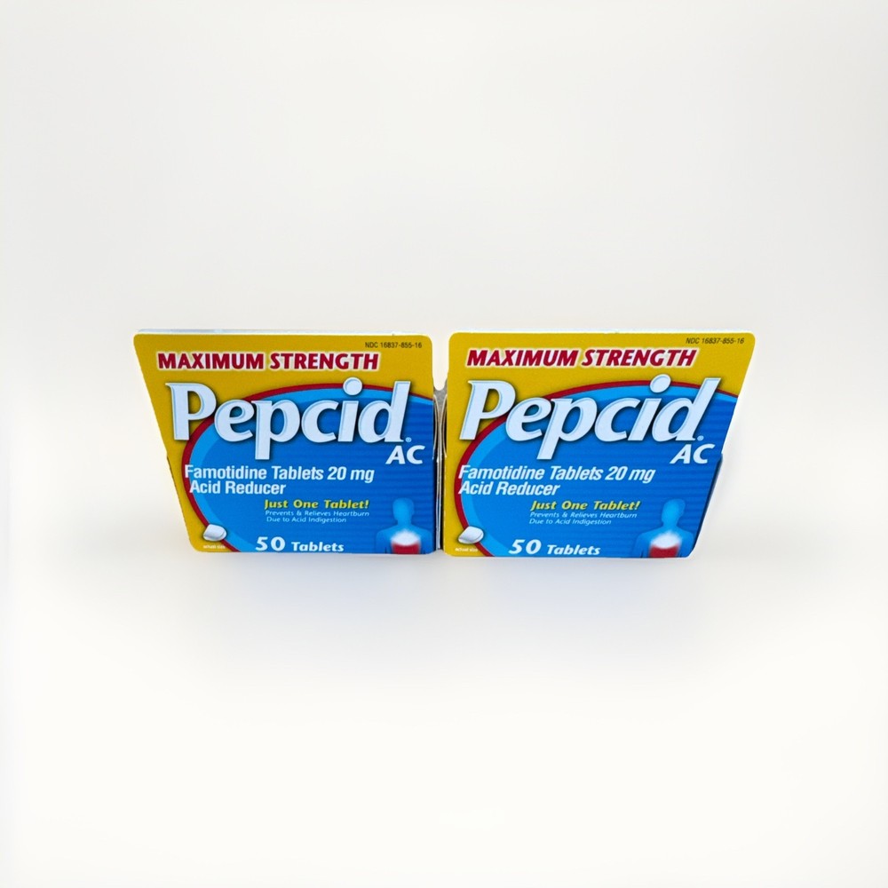 PEPCID AC Maximum Strength 20mg Acid Reducer, 50 Tablets - 2 Pack