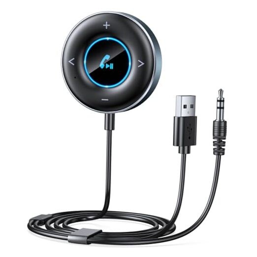 Bluetooth AUX Adapter for Car, [Plug and Play] Bluetooth 5.3 Receiver, 3.5mm