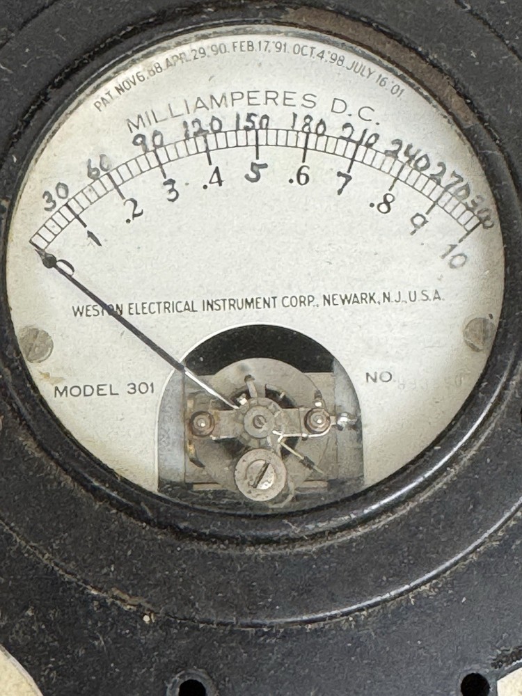Vintage Home-Made Electronics Tester Western Electric 301 Ammeters