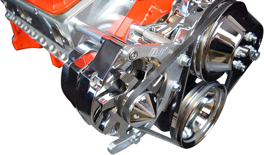 SBC Adjustable Alternator Bracket Low Mount Kit Compatible with Small Block Chev